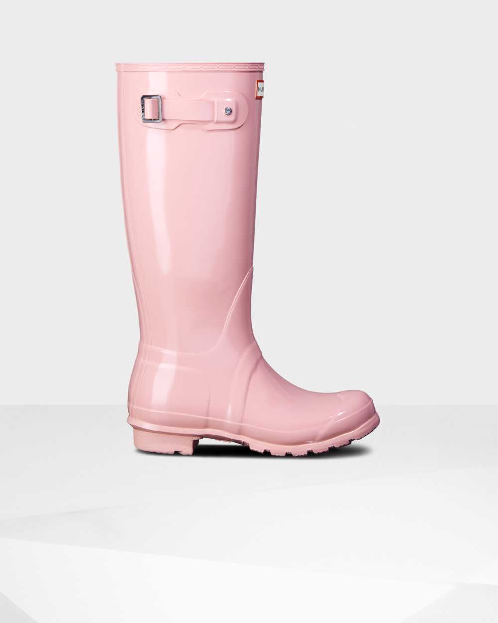 Womens Hunter Original Tall Gloss Rain Boots Pink | NQSIBO-590